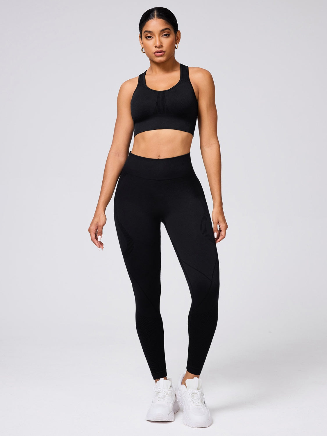 Round Neck Wide Strap Tank and Leggings Active Set.