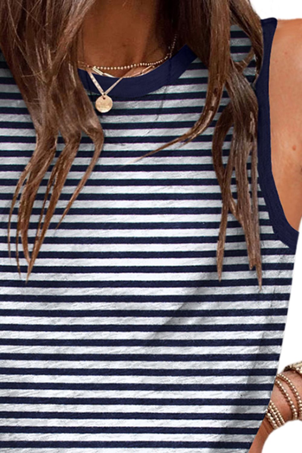 Stylish Printed Round Neck Tank - Designer Inspired.