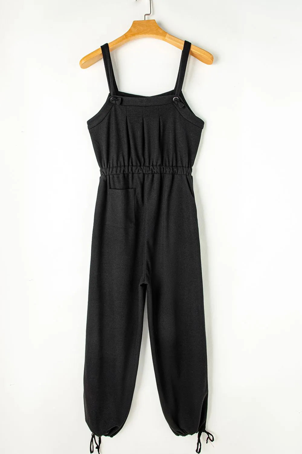 Trendy Knotted Straps Drawstring Jumpsuit.