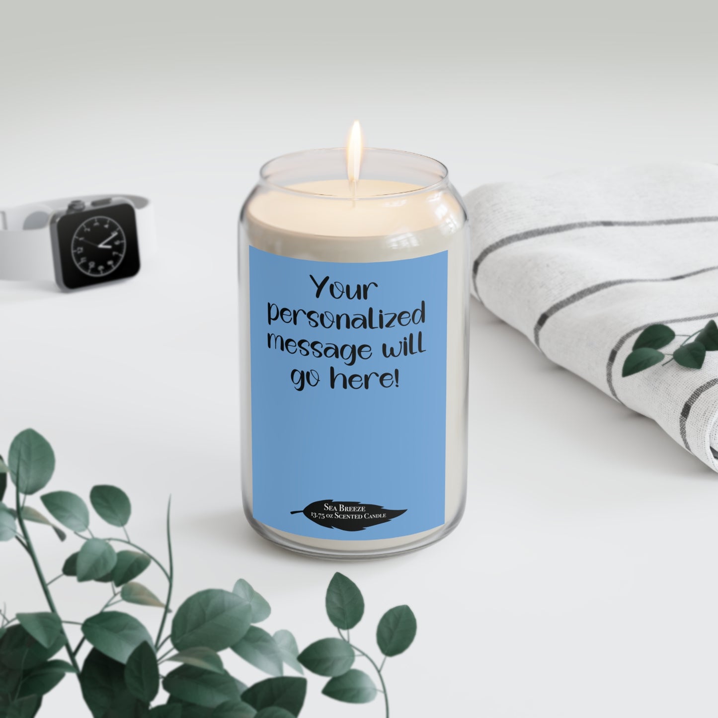 Large Personalized Scented Candle.