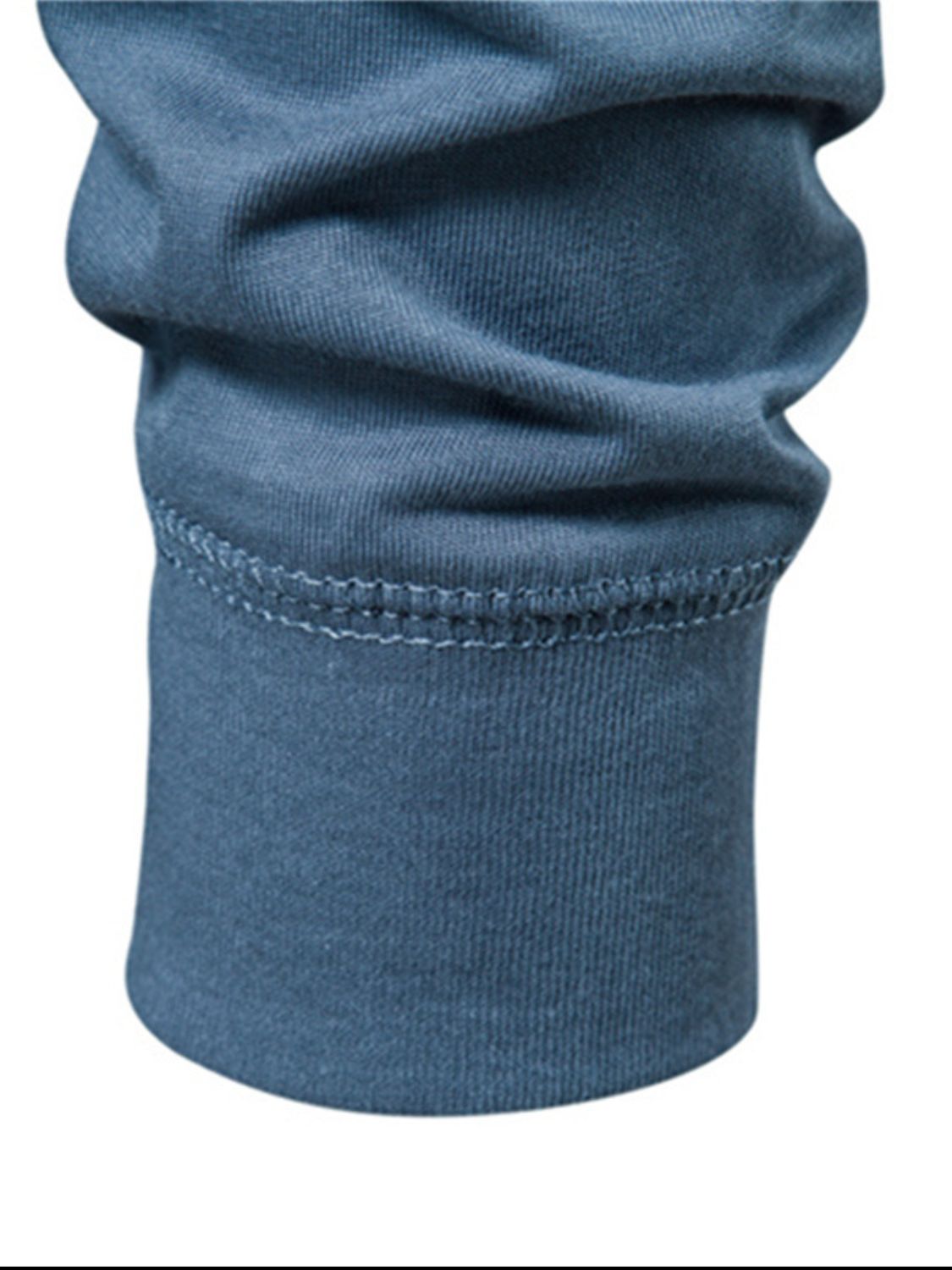 Quarter Button Round Neck Long Sleeve T-Shirt.