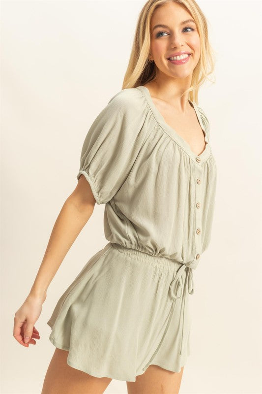 HYFVE Drawstring Hem Short Sleeve Top and Skort Set.
