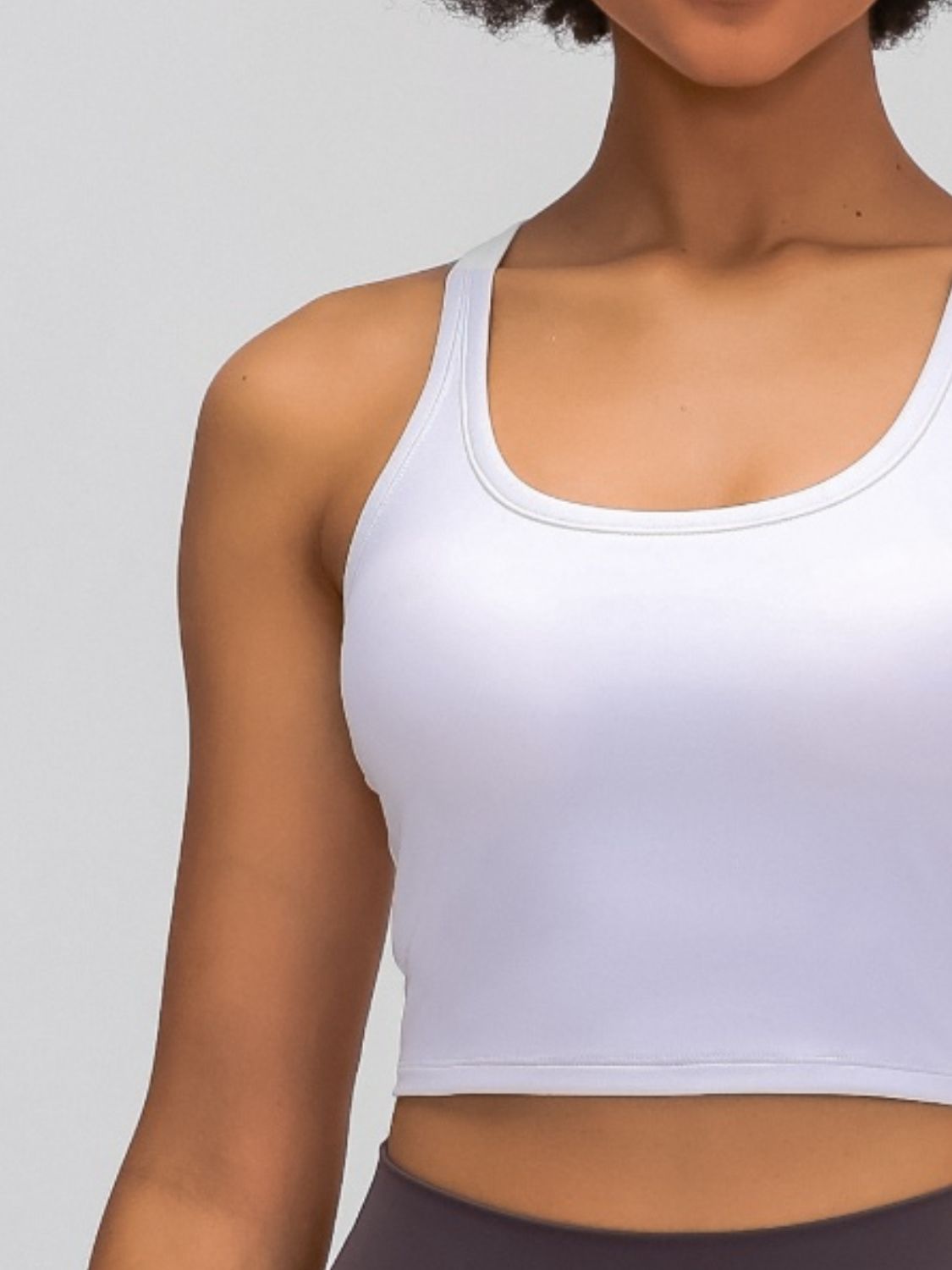Millennia Scoop Neck Active Tank with Detachable Chest Pads.