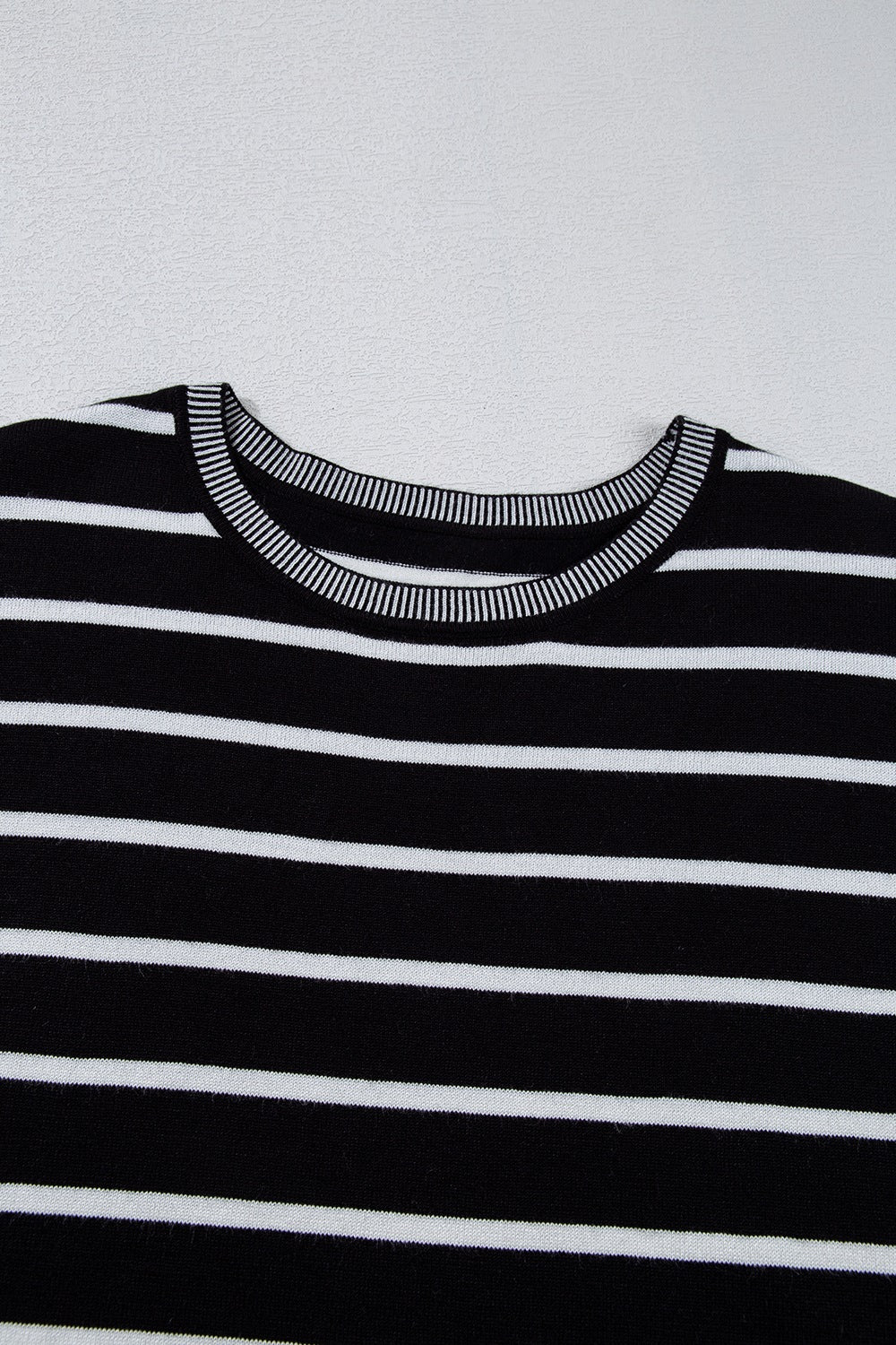 Classic Striped Short Sleeve Knit Top - Timeless Versatility.
