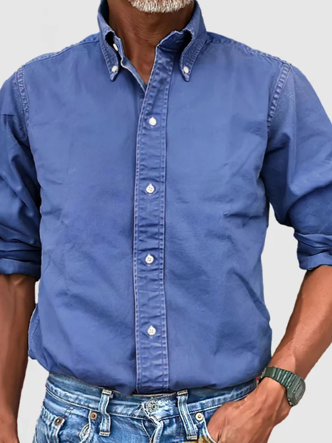 Collared Neck Button Down Shirt.