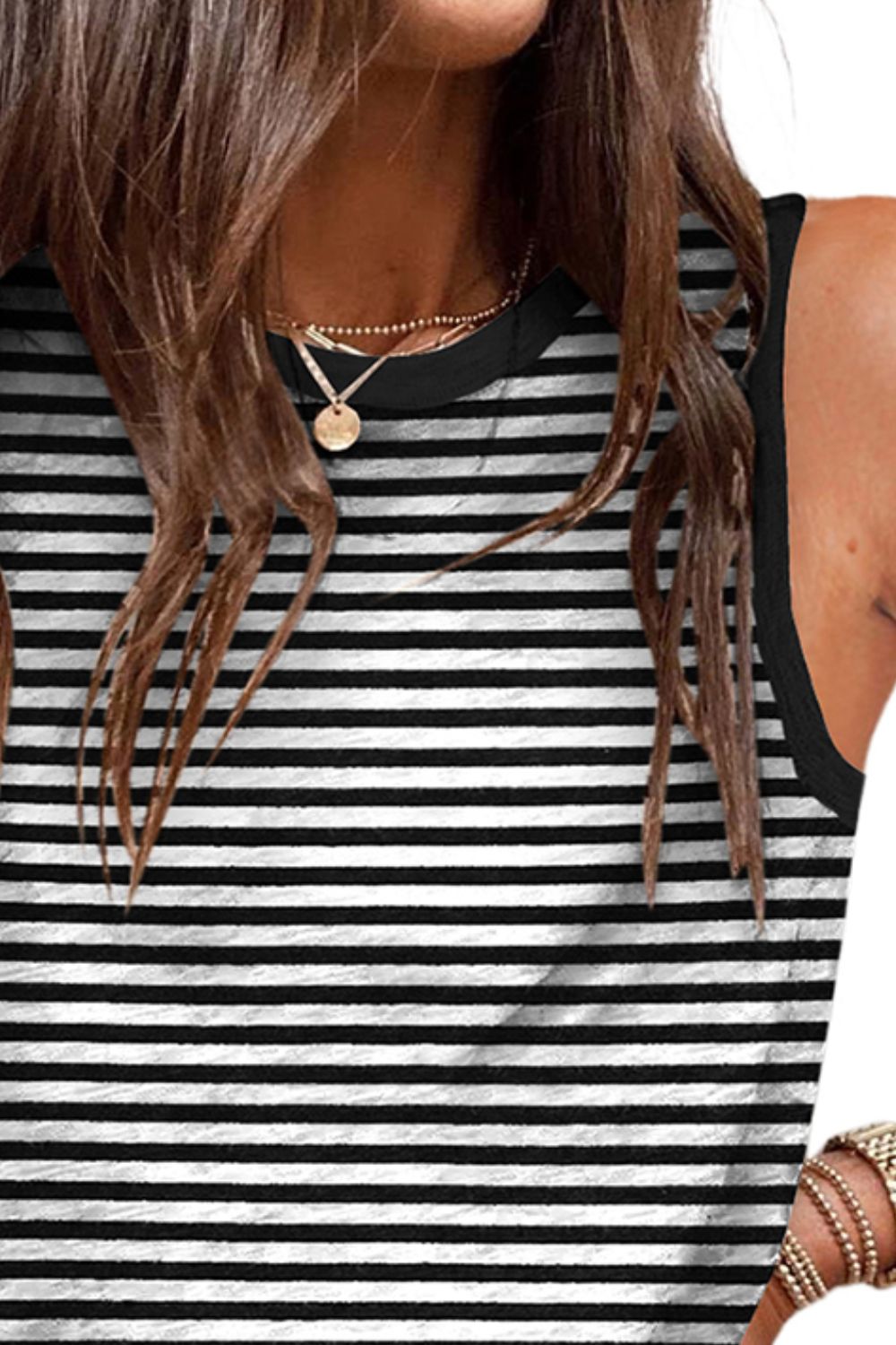 Stylish Printed Round Neck Tank - Designer Inspired.