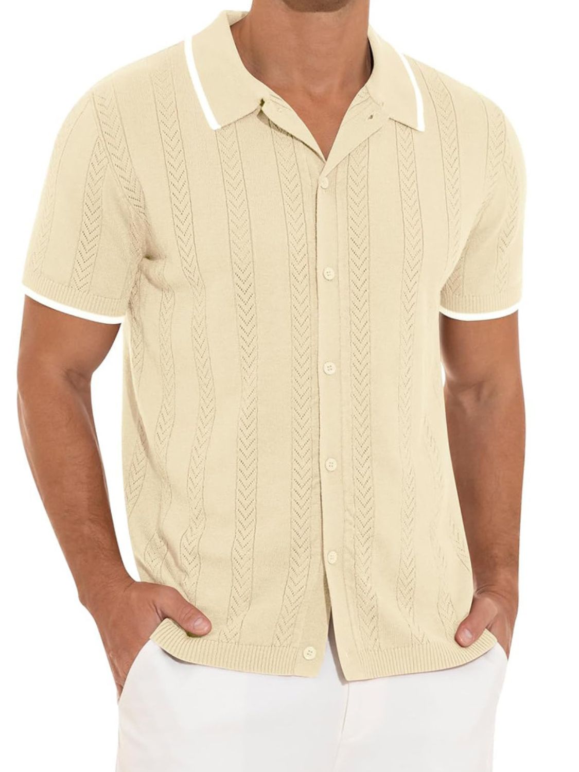 Men's Plus Size Button Down Short Sleeve Shirt - Classic Casual Style.