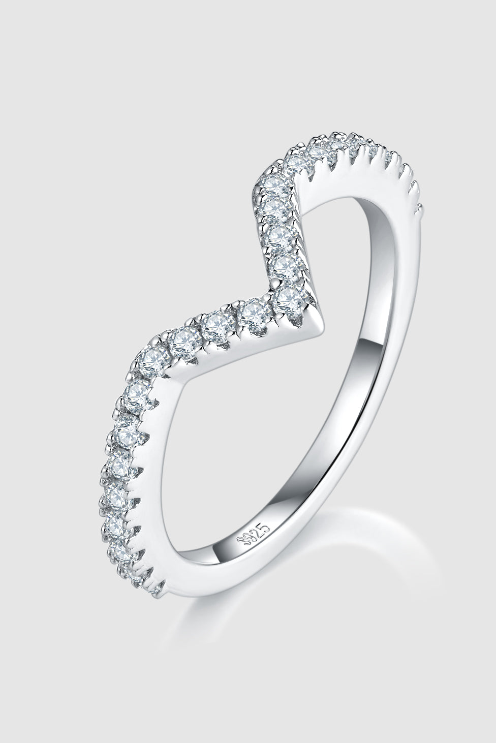 Luxury Moissanite 925 Sterling Silver Double Layered Ring.