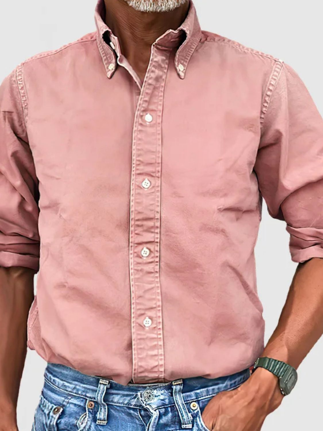 Collared Neck Button Down Shirt.