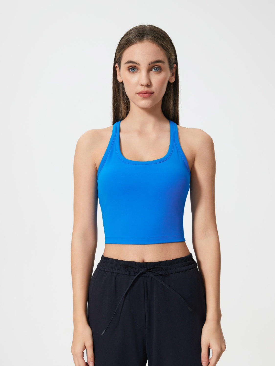 Millennia Scoop Neck Active Tank with Detachable Chest Pads.