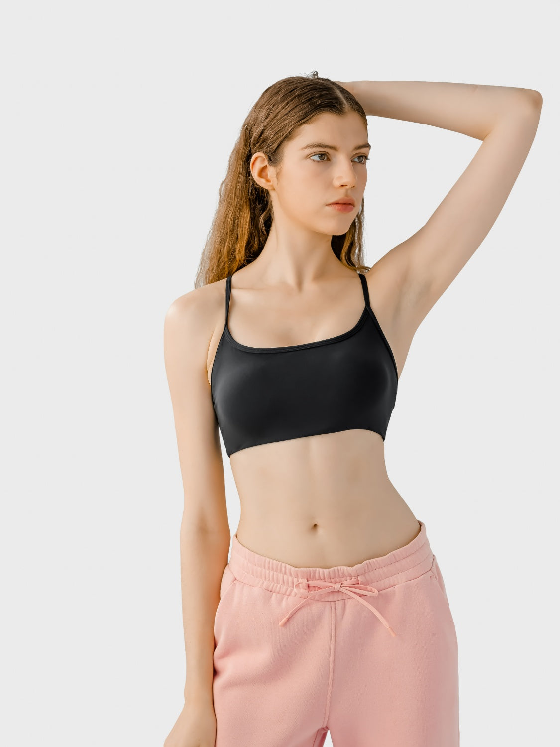 Crisscross Back Active Cami with Detachable Chest Pads - Workout & Yoga Top.