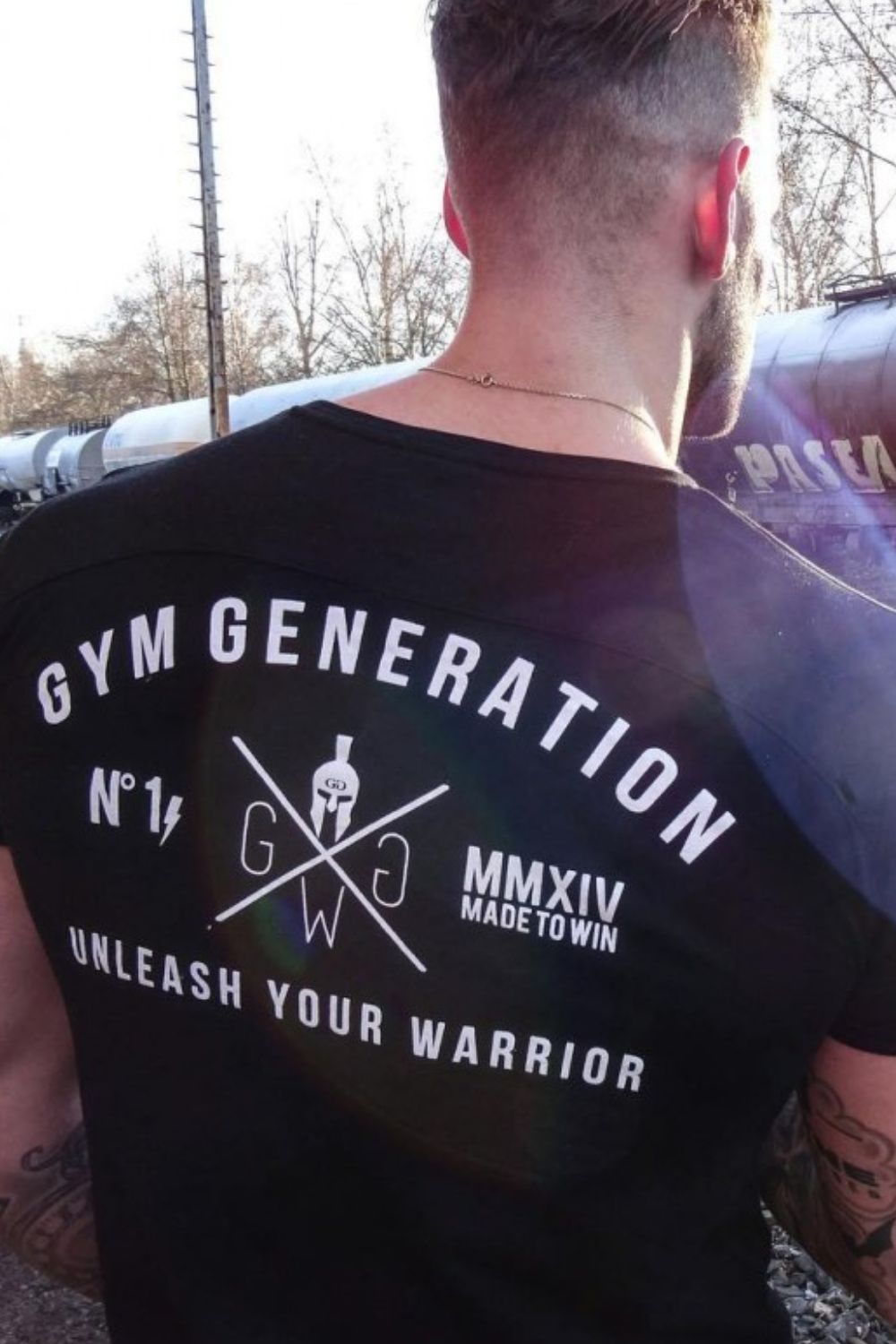 Men's "Gym Generation" Graphic Round Neck Short Sleeve T-Shirt.