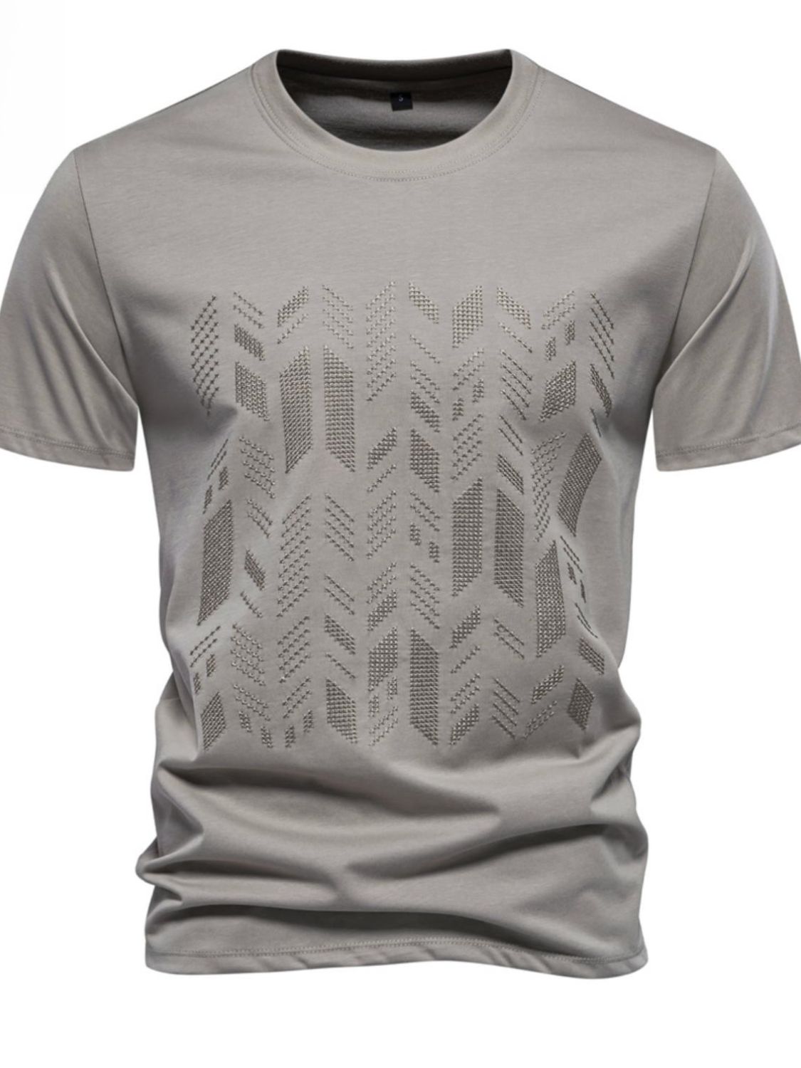 Men's Geometric Embroidered Tee - Elevate Your Style.