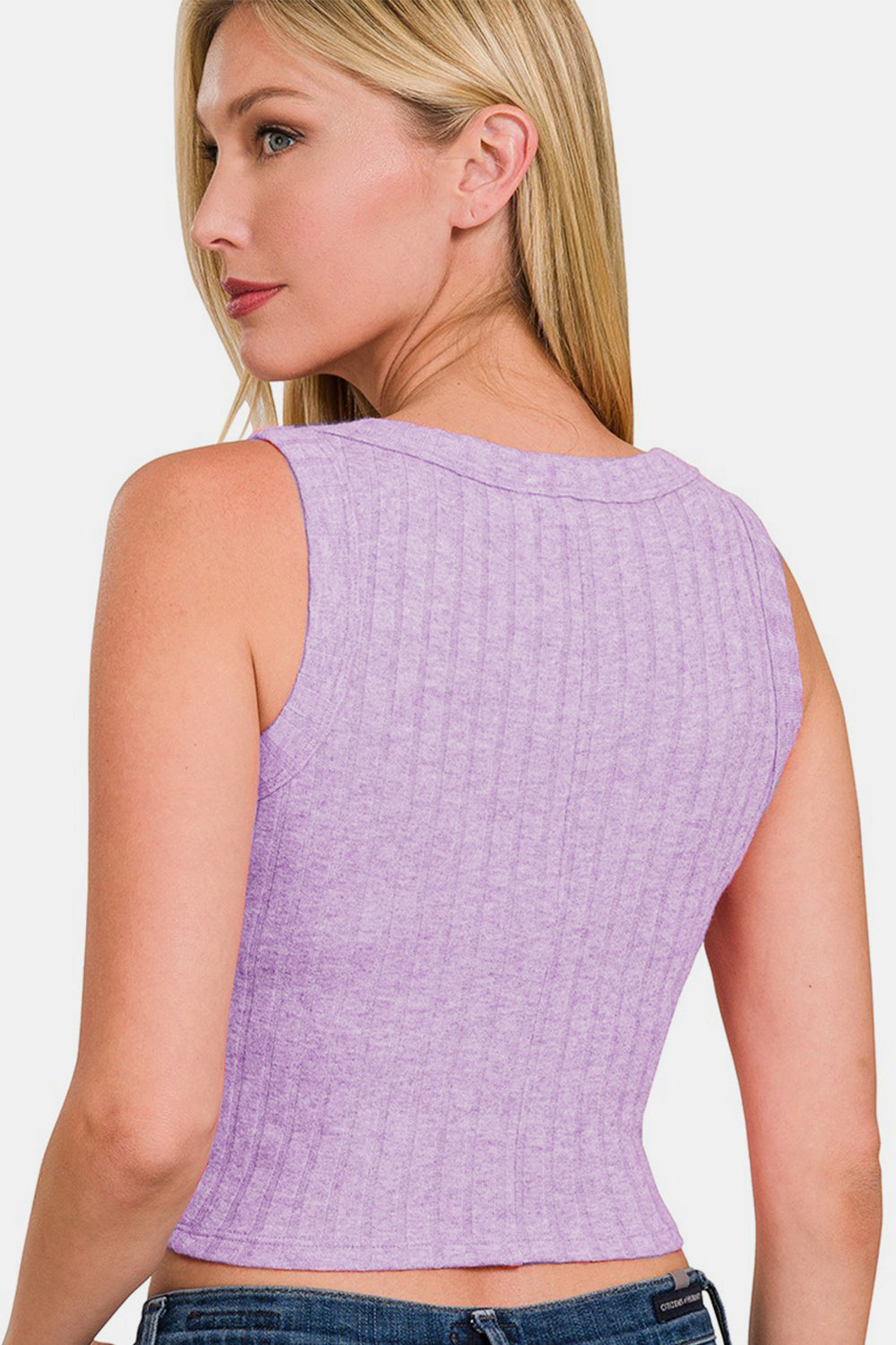 Zenana Ribbed Cropped Tank.