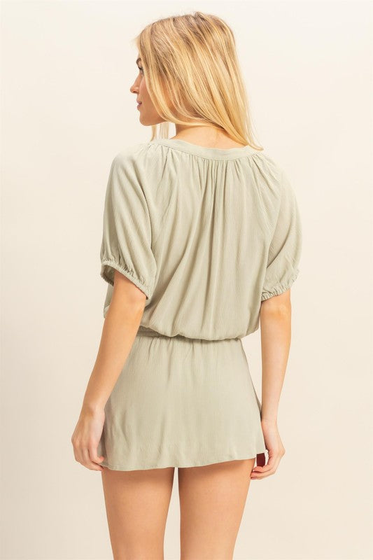 HYFVE Drawstring Hem Short Sleeve Top and Skort Set.