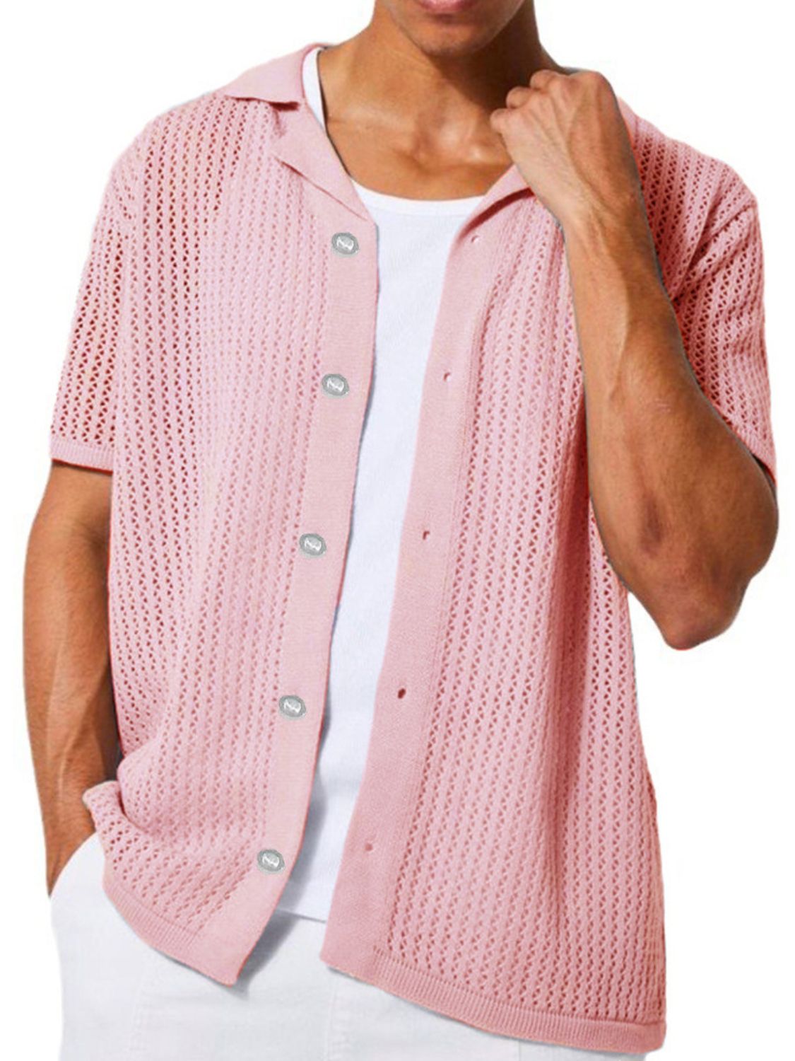 Men's Classic Button Down Short Sleeve Shirt - Plus Size Comfort.