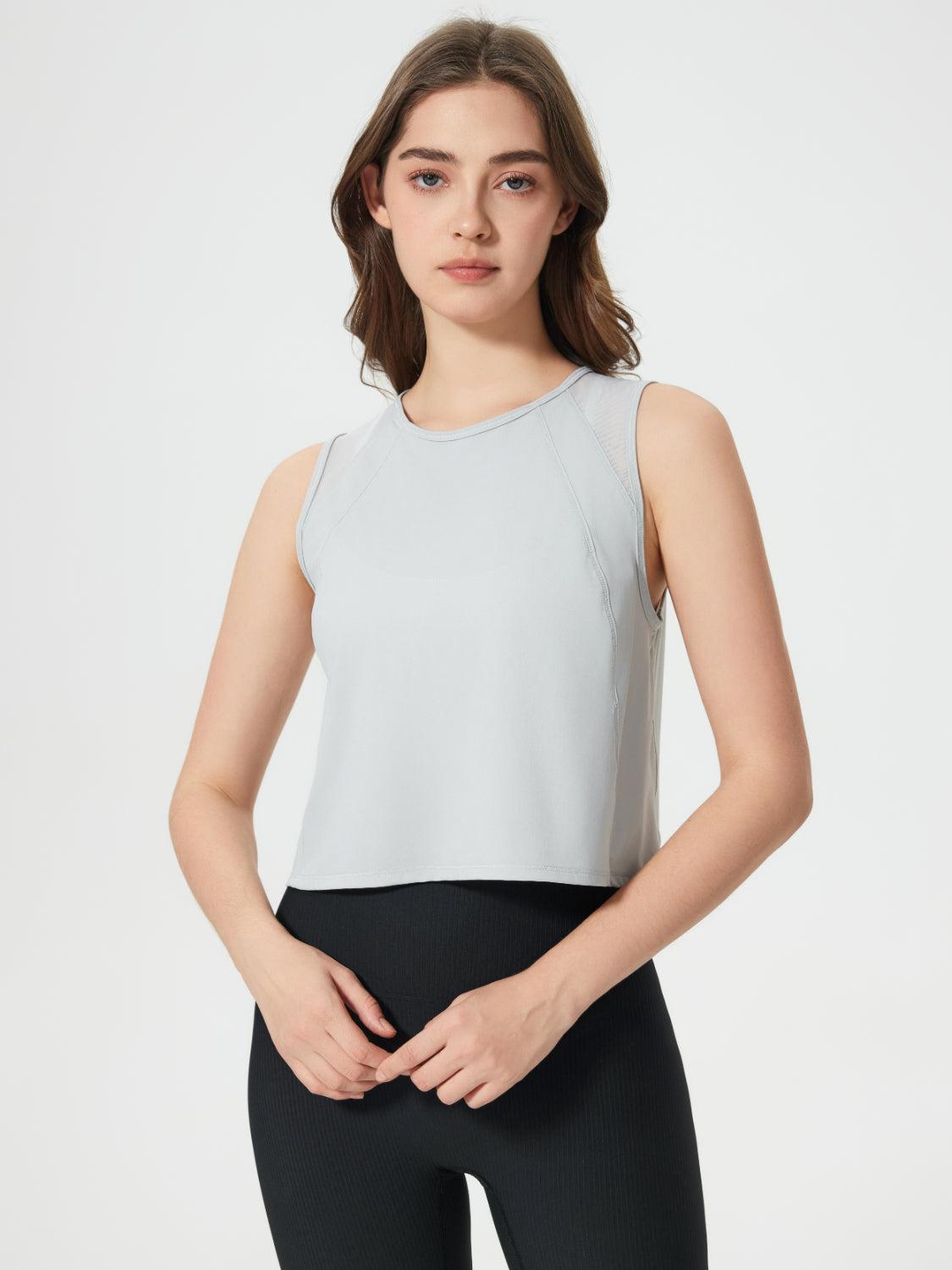 Millennia Round Neck Cropped Active Tank.