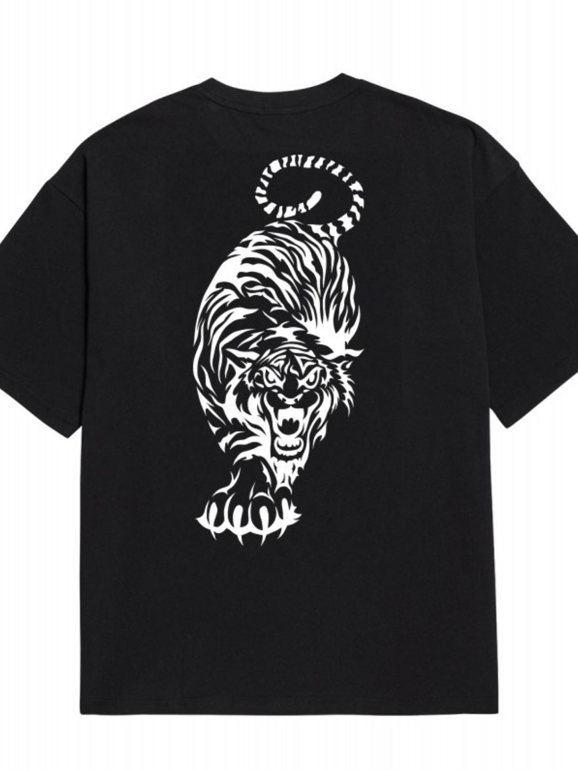 Men's Tiger Round Neck Short Sleeve T-Shirt.