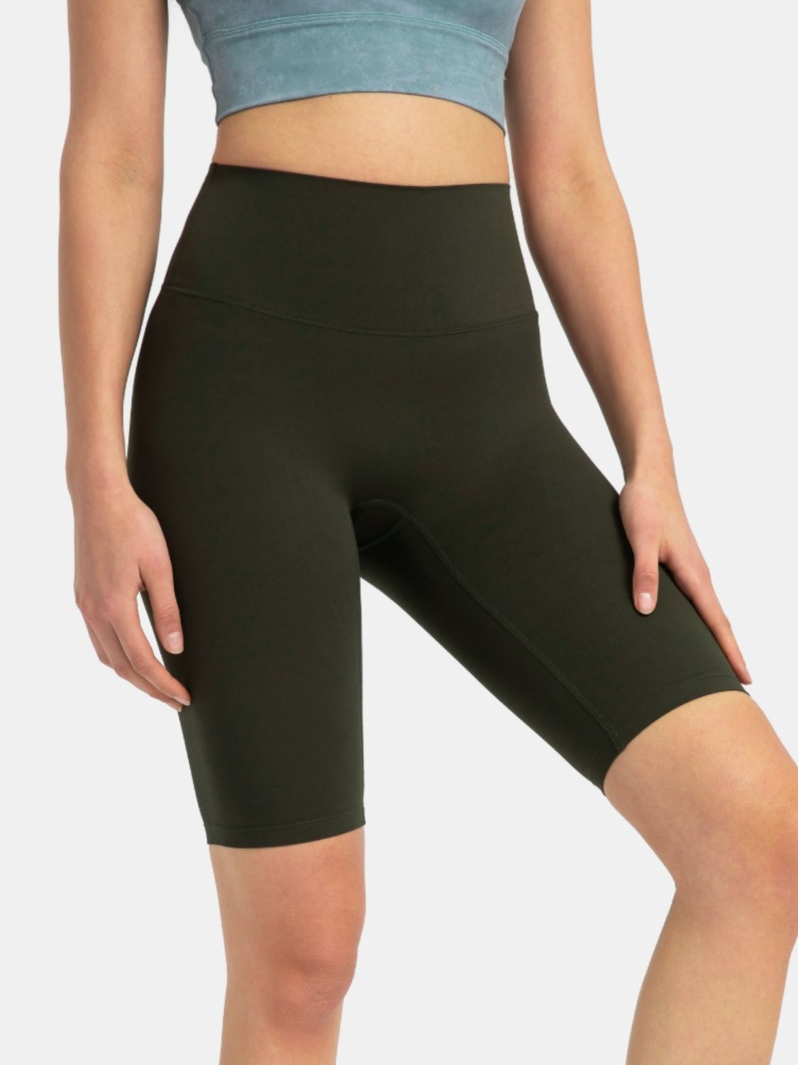 Millennia High Rise Wide Waistband Active Shorts.