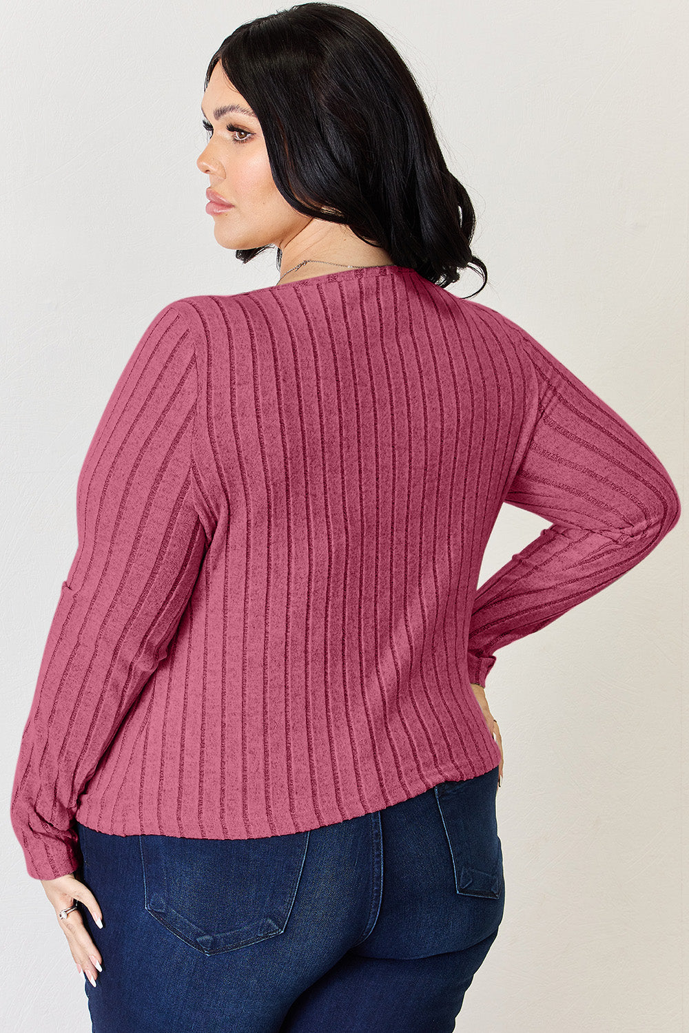 Basic Bae Full Size Ribbed Long Sleeve T-Shirt.