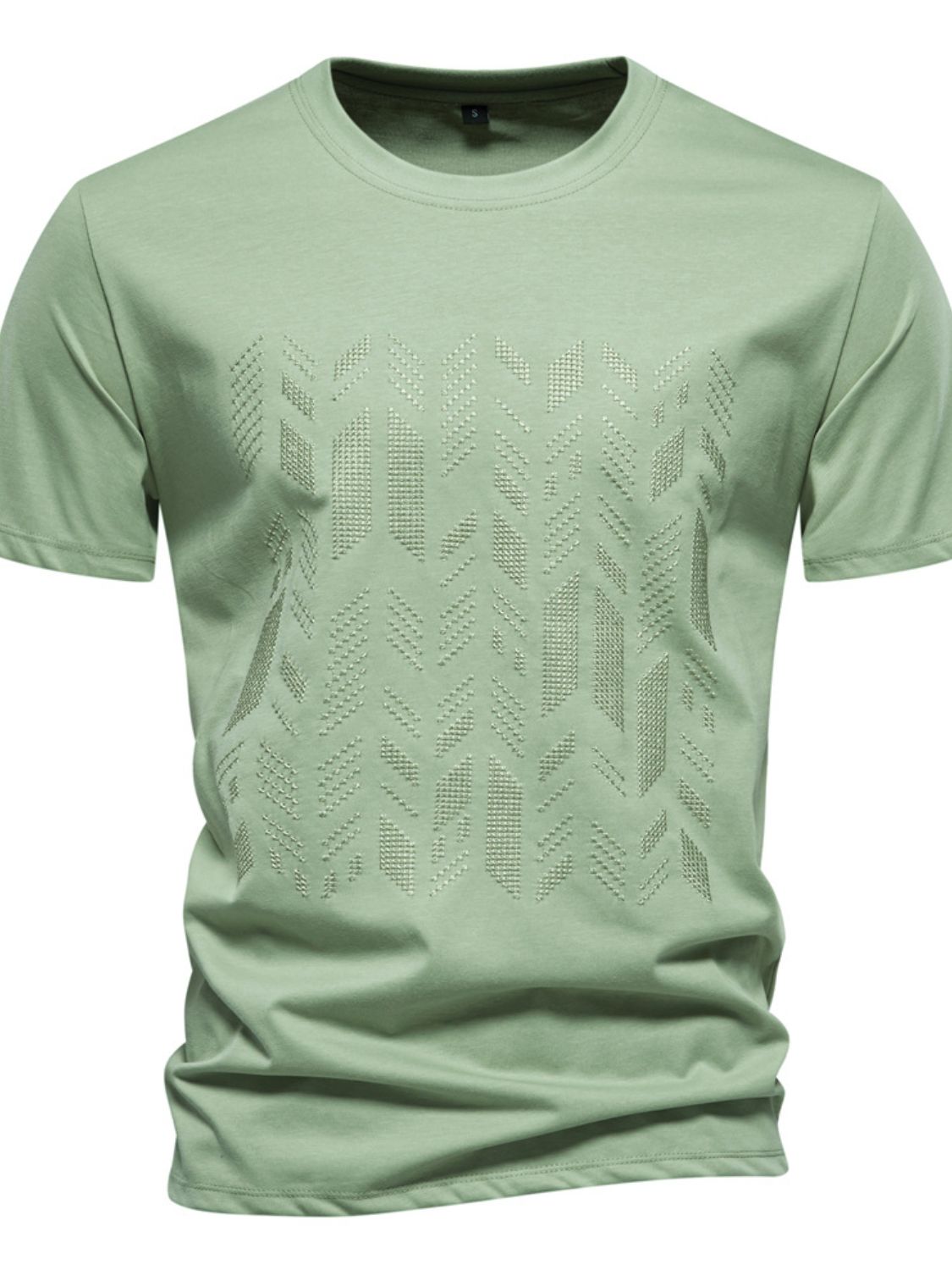 Men's Geometric Embroidered Tee - Elevate Your Style.