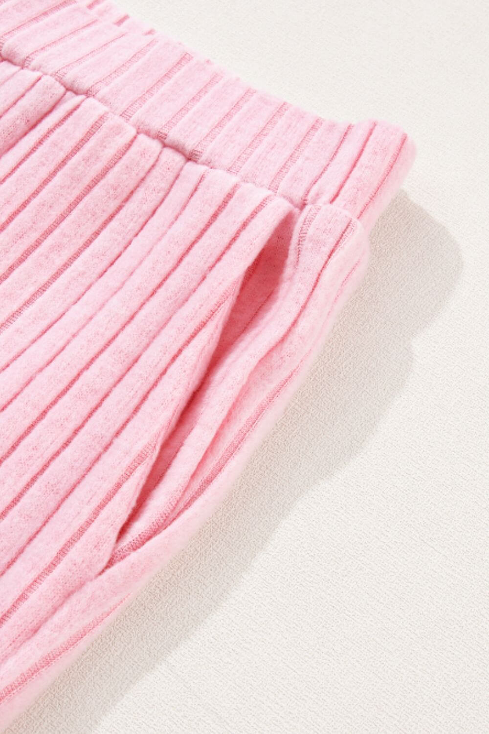 Cozy Ribbed V-Neck Top and Pants Lounge Set.