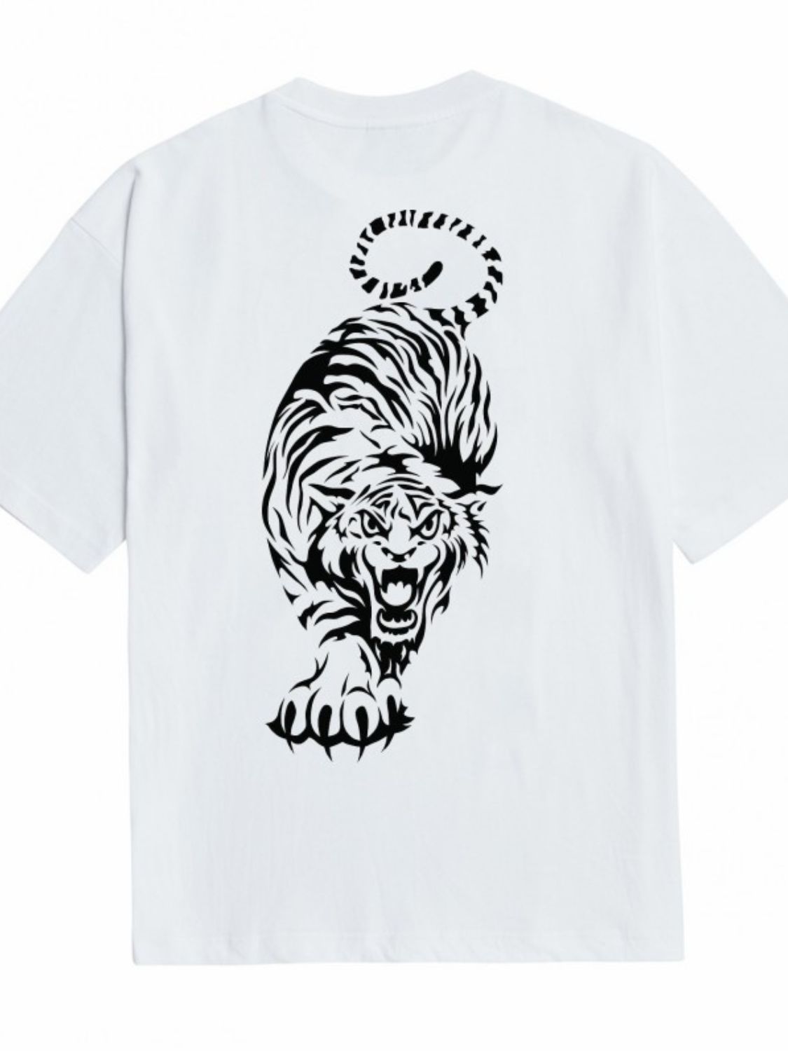 Men's Tiger Round Neck Short Sleeve T-Shirt.