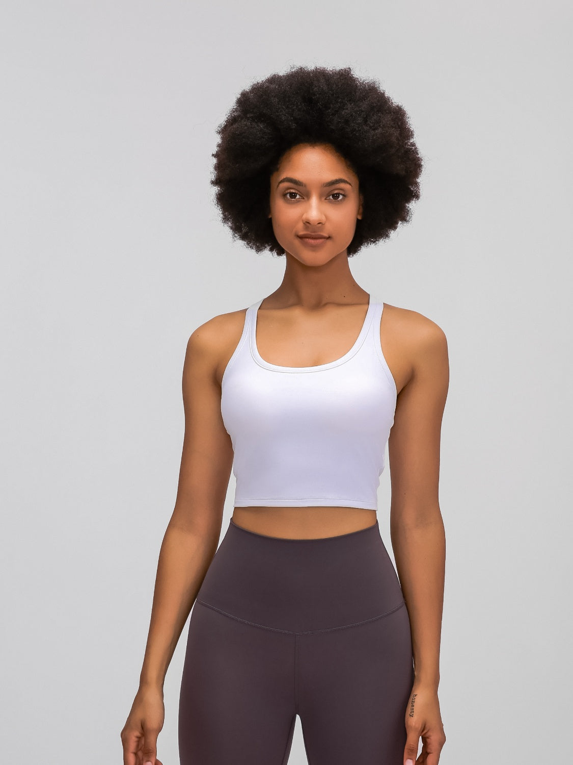 Millennia Scoop Neck Active Tank with Detachable Chest Pads.