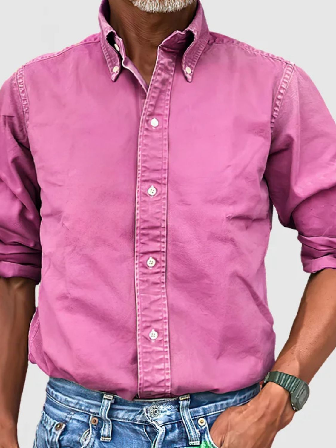 Collared Neck Button Down Shirt.