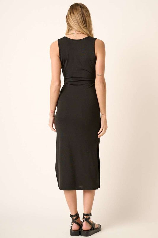 Mittoshop Side Slit Wide Strap Midi Tank Dress.