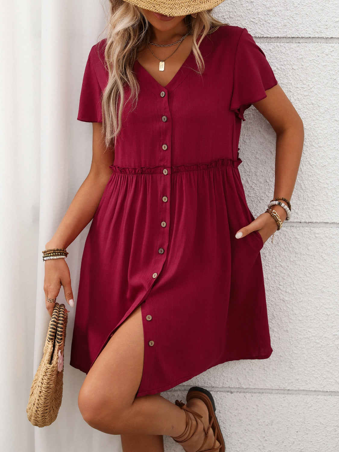 Flutter Sleeve Dress - Effortlessly Chic.