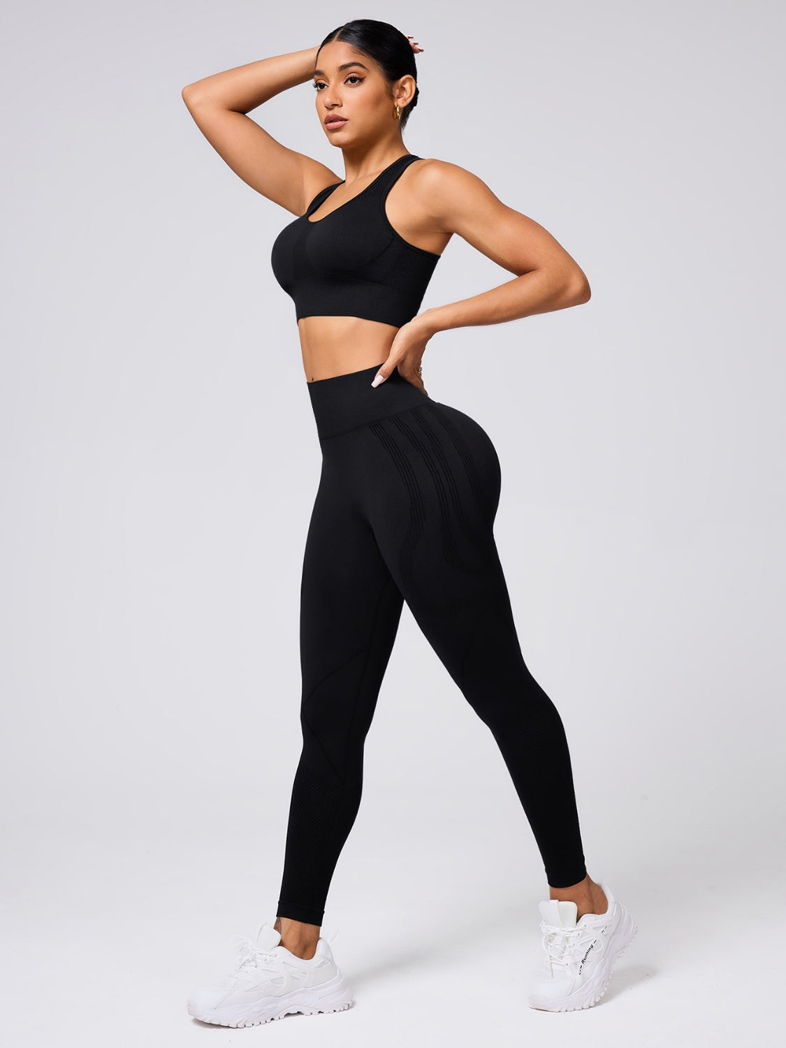 Round Neck Wide Strap Tank and Leggings Active Set.