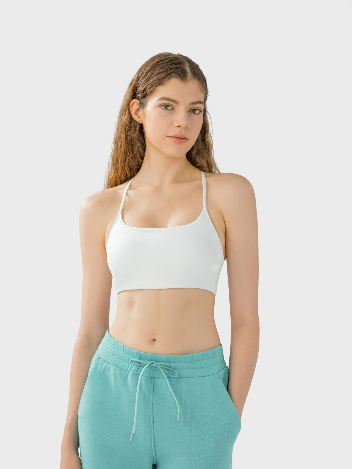 Crisscross Back Active Cami with Detachable Chest Pads - Workout & Yoga Top.