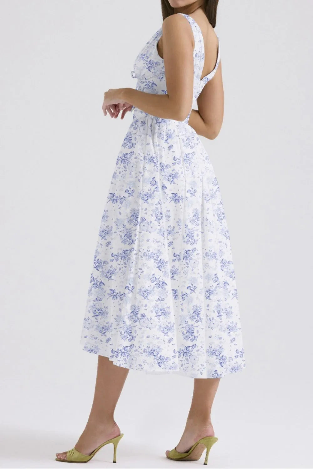 Floral Midi Dress with Pockets.