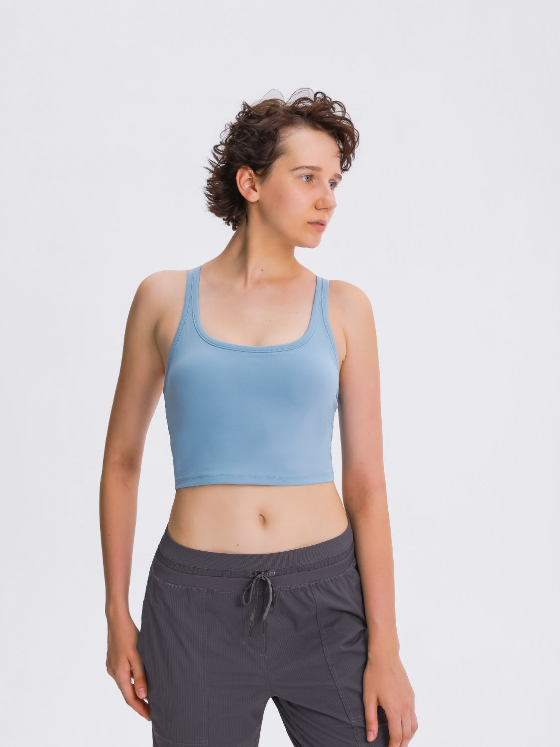Millennia Scoop Neck Active Tank with Detachable Chest Pads.