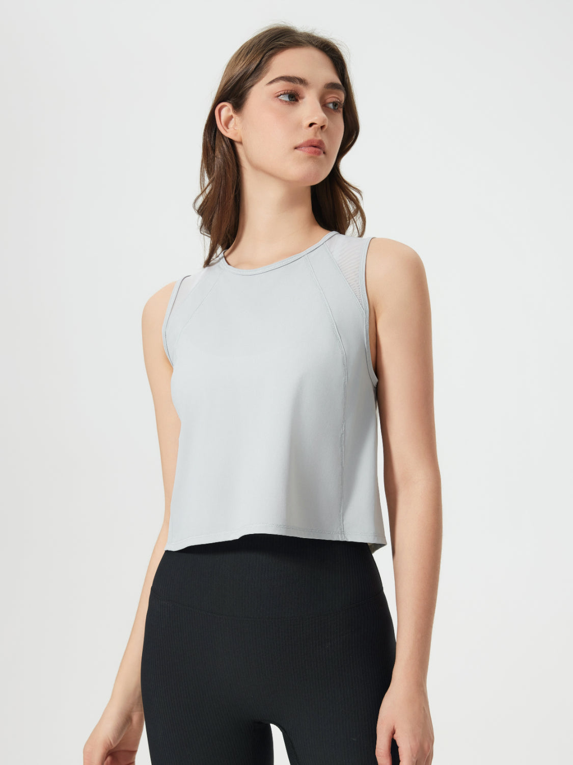 Millennia Round Neck Cropped Active Tank.
