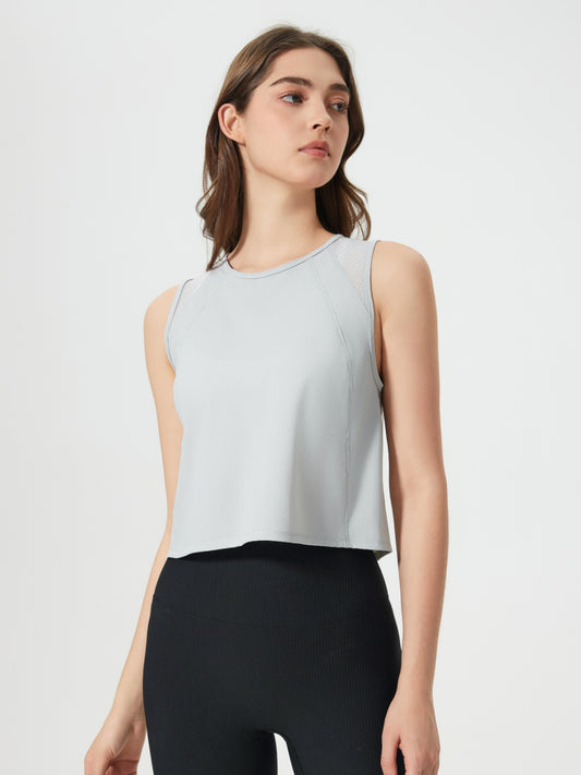 Millennia Round Neck Cropped Active Tank.