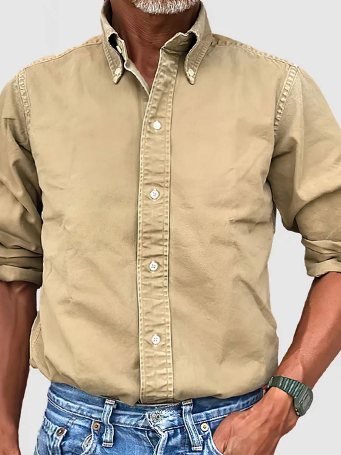 Collared Neck Button Down Shirt.