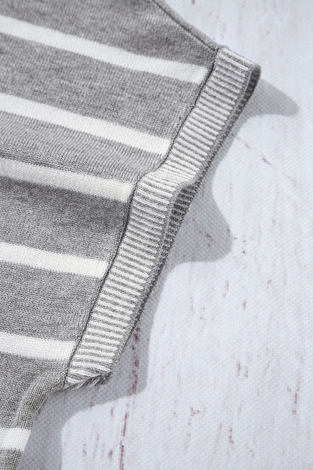 Classic Striped Short Sleeve Knit Top - Timeless Versatility.