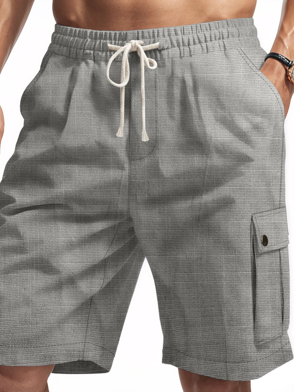 Men's Comfortable Drawstring Shorts with Pockets - Plus Size.