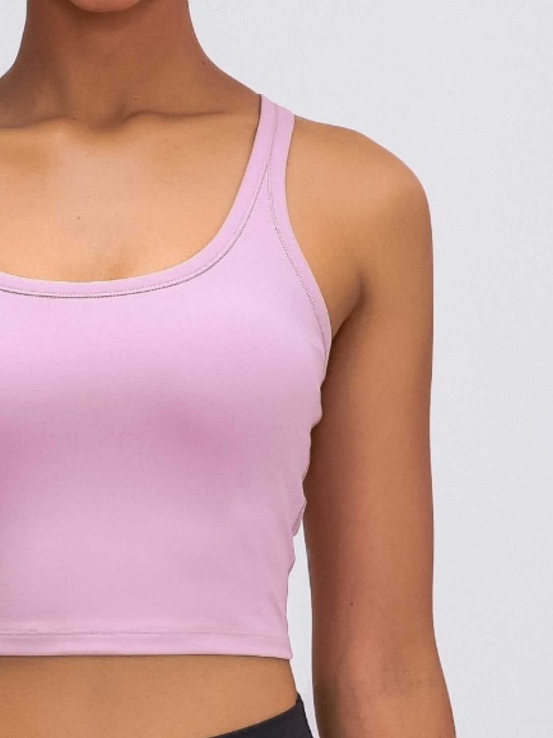 Millennia Scoop Neck Active Tank with Detachable Chest Pads.