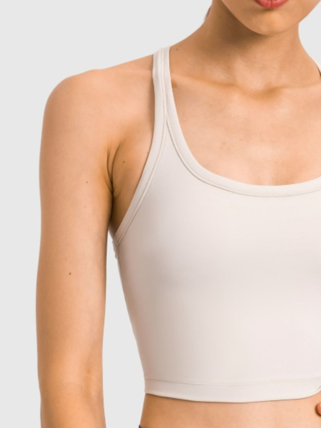 Millennia Scoop Neck Active Tank with Detachable Chest Pads.