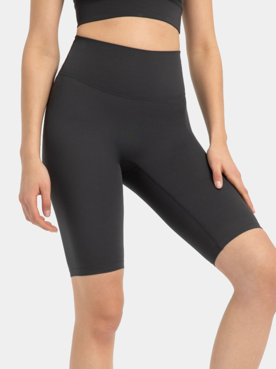 Millennia High Rise Wide Waistband Active Shorts.