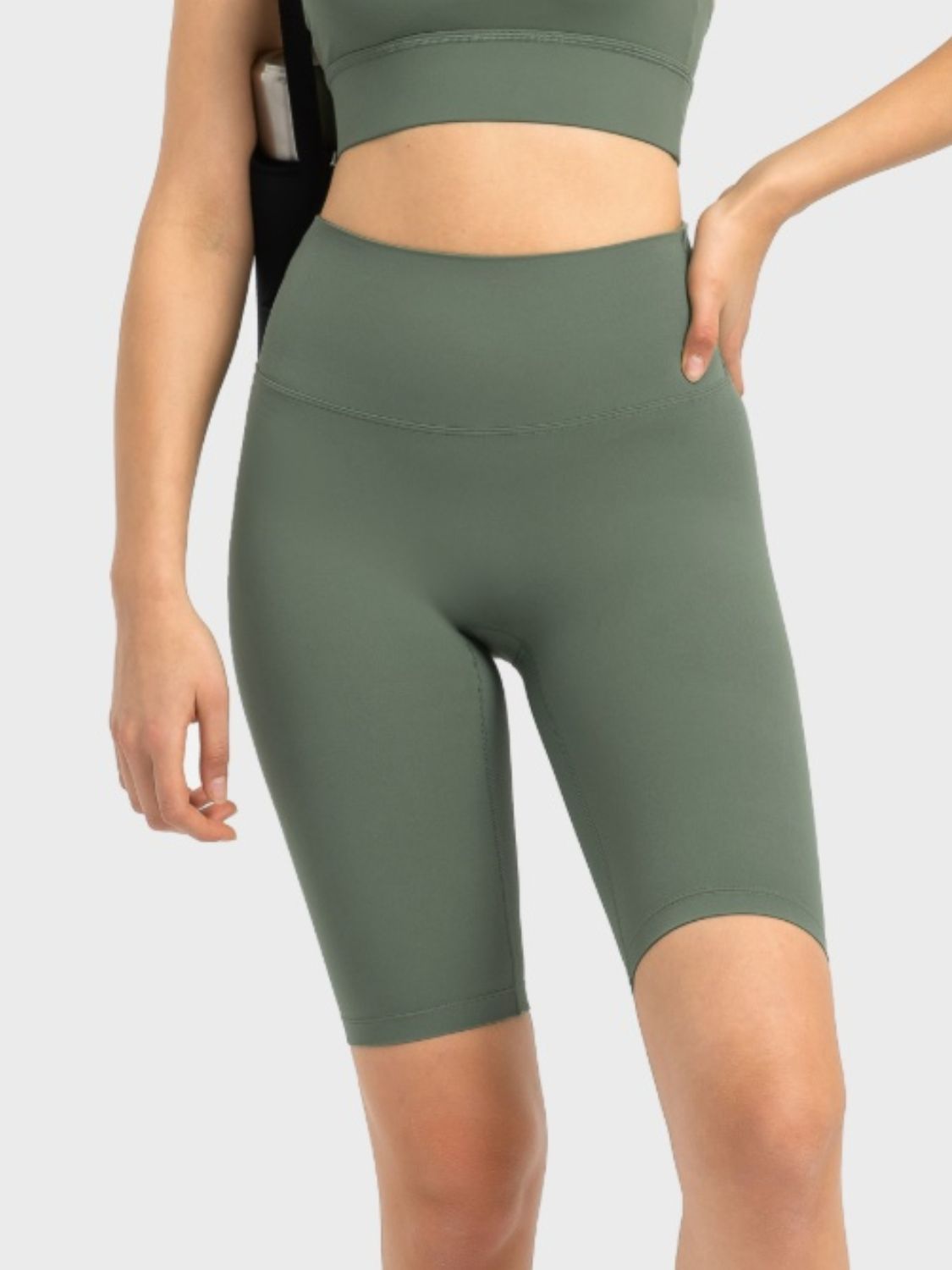 Millennia High Rise Wide Waistband Active Shorts.