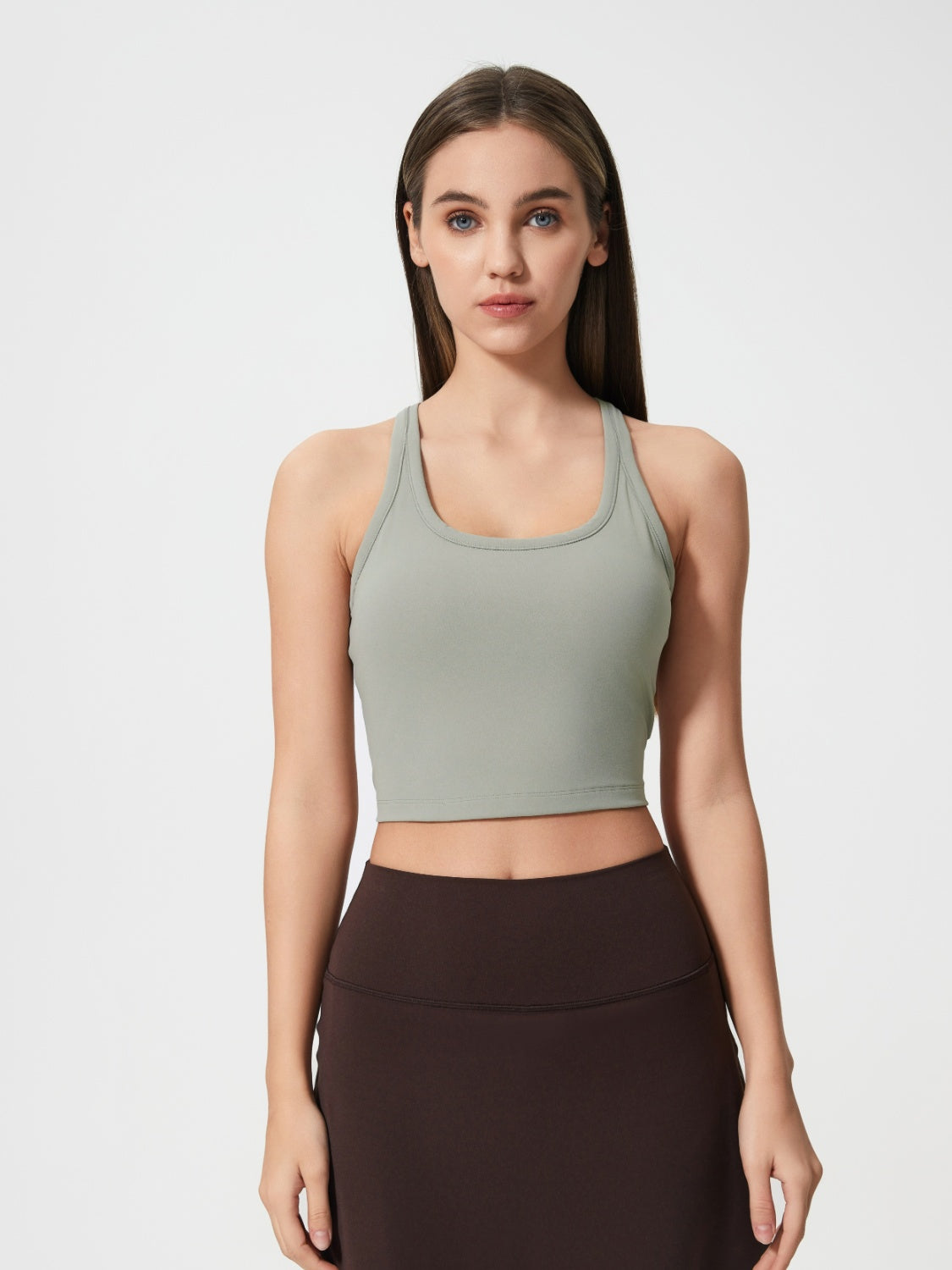 Millennia Scoop Neck Active Tank with Detachable Chest Pads.