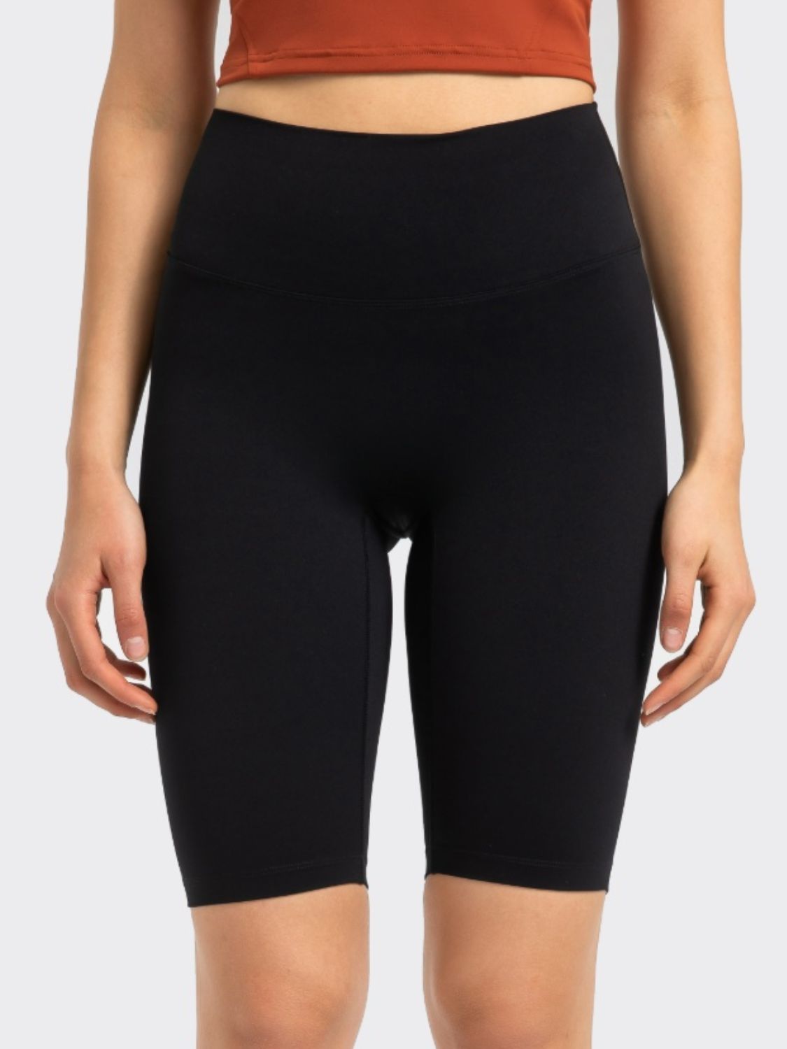 Millennia High Rise Wide Waistband Active Shorts.