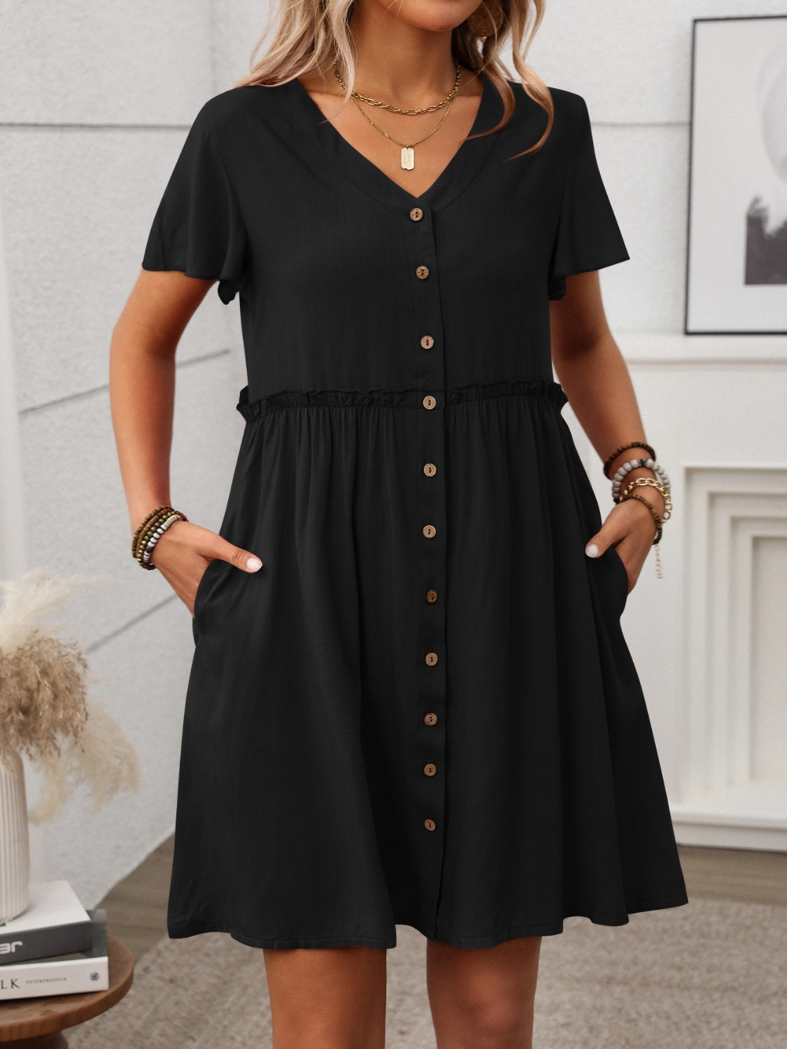 Flutter Sleeve Dress - Effortlessly Chic.