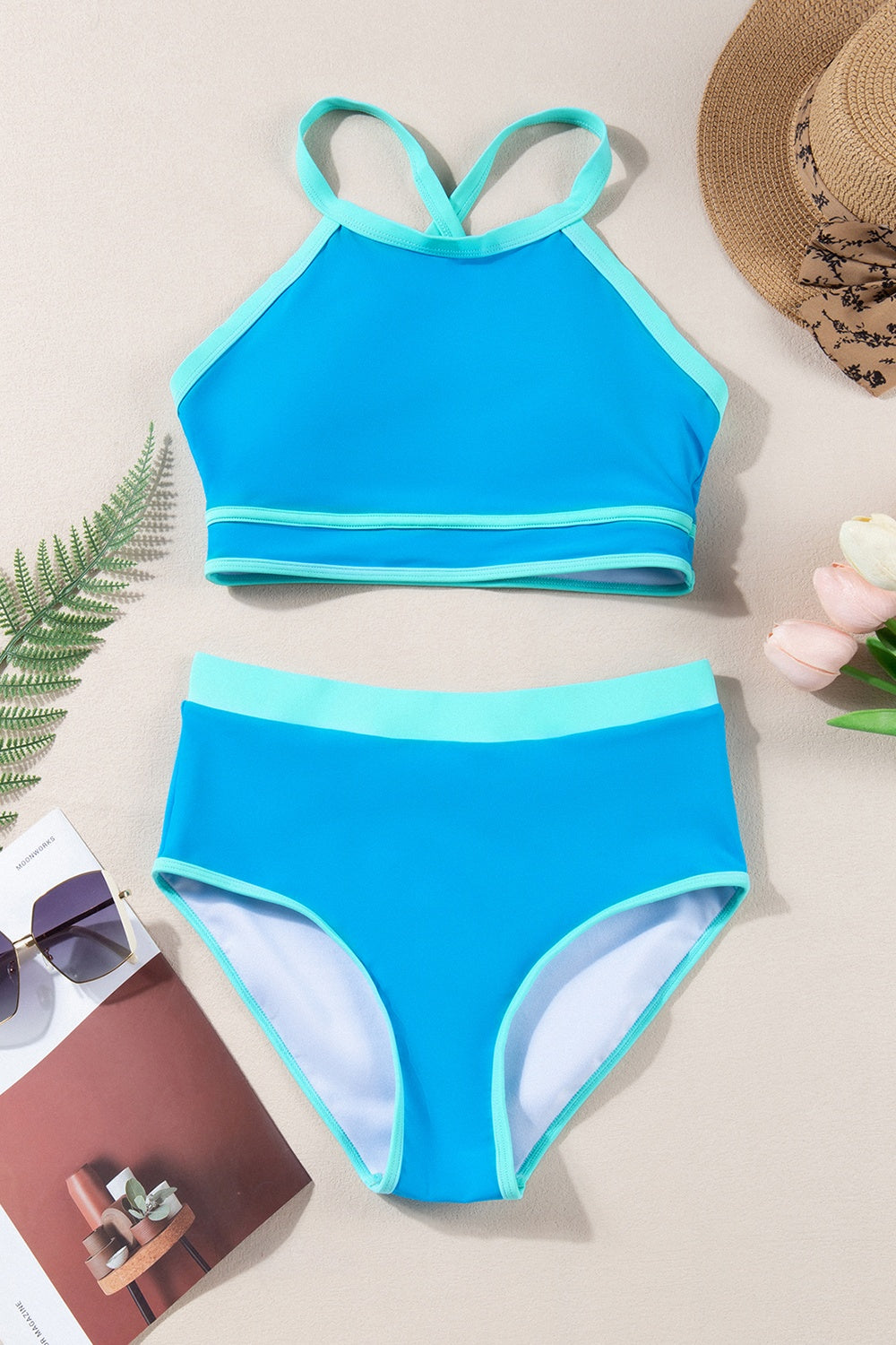 Dive into Style: Crisscross Two-Piece Swim Set.