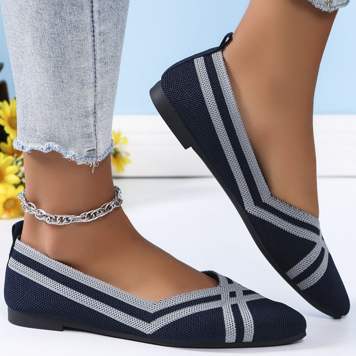 Step into Style with Point Toe Flats Slip-Ons.