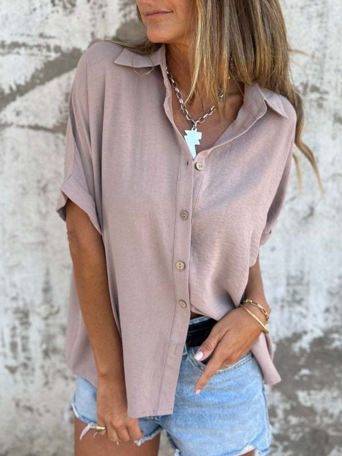 Button Down Short Sleeve Shirt.